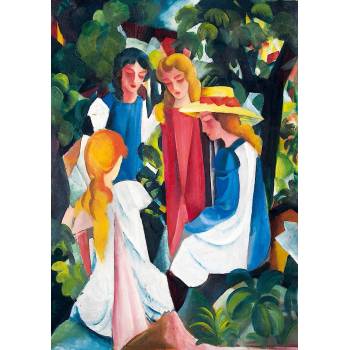 Image 1 of Bluebird Puzzle - Puzzle August Macke - Four Girls, 1913 - 1 000 piese