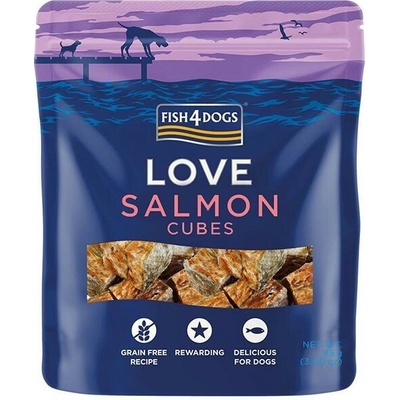 4Dogs Fish Love maškrty s lososom kocky 85 g