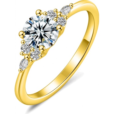 Olivie Stříbrný prsten MOISSANITE GOLD 9843