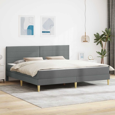 vidaXL Рамка за легло Тъмен сив 180 x 200 cm Полиестер (3414970)