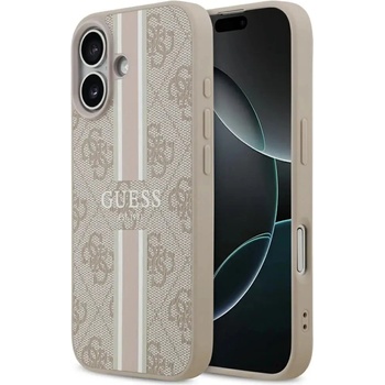 GUESS Калъф Guess 4G Printed Stripes MagSafe за iPhone 17 - Розов