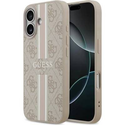 GUESS Калъф Guess 4G Printed Stripes MagSafe за iPhone 17 - Розов