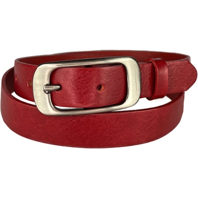 Penny Belts dámský úzký kožený opasek 173-93 červený
