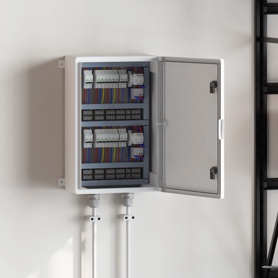 vidaXL Контролен шкаф Сив 47 x 20 x 50 см ABS пластмаса (4106502)