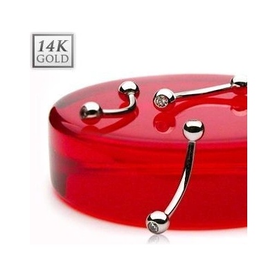 Šperky4U zlatý piercing do obočí ZL01108-1210-WG