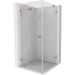 Mexen Lunar-F сгъваема душ кабина лява 80 x 80 см, прозрачна, четкана мед - 836-080-080-65-00-L (836-080-080-65-00-L)