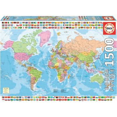 Educa - Puzzle Political Worldmap - 1 500 piese