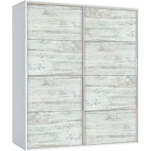Bogdan Furniture G Двукрилен гардероб с  лъзгащи врати Мебели Богдан Модел bm-ava 5, кристал с бяло