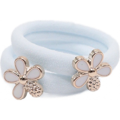 Gumičky s kytičkou, 2 ks Barva: bílá