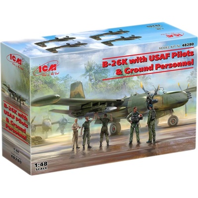 ICM B-26K Counter Invader with USAF Pilots & Ground Personnel 1:48