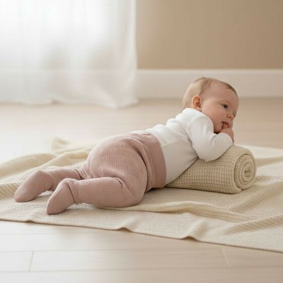 Baby Service Polodupačky vzor obdĺžniky ružová