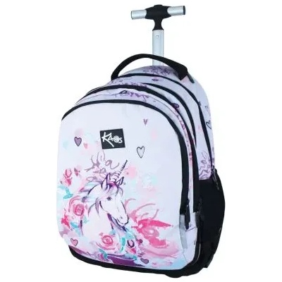 KAOS Ученическа раница 2в1 с колела kaos cream