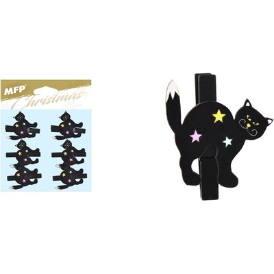 MFP Paper s.r.o. kolíček dřevěný halloween kočka 4,8cm XC20181007 8885857