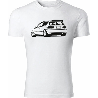 Tričko Honda Civic EG6 back pánske oranžová biele