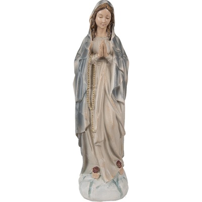Modro-béžová dekorace soška panenky Marie 11*8*35 cm Clayre & Eef