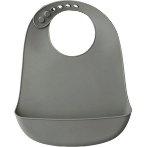 Interbaby Силиконов лигавник Interbaby - С джоб, тъмносив (SI002-76) - baby