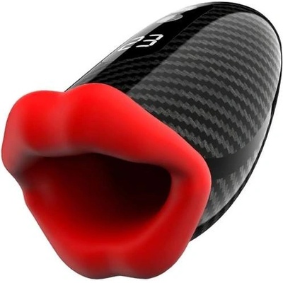 Passion labs Вибро мастурбатор за мъже с формата на уста "kiss kiss red lips" 18 см