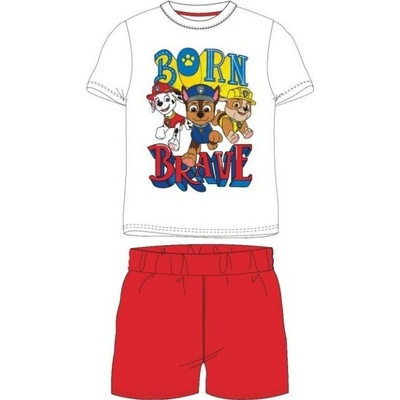 Eplusm Chlapecké pyžamo TLAPKOVÁ PATROLA BORN BRAVE bíločervené Červená