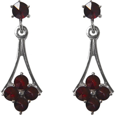 Český granát náušnice stříbrné 130871