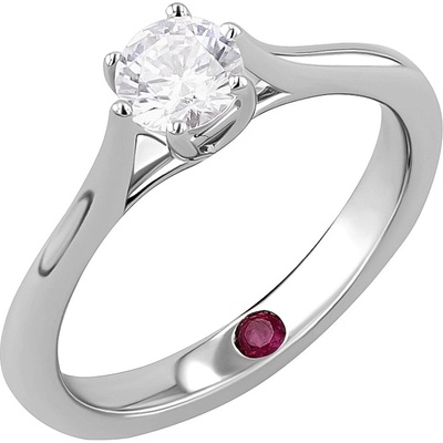 Eppi Zásnubný prsteň s moissanitom a rubínom Sores R43159
