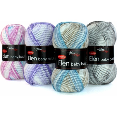 Vlna - Hep příze Elen baby batik 5117 smetanová, růžová, zelená, modrá