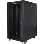 Lanberg Рак шкаф свободностоящ Lanberg 22U 800x1000 с перфорирана врата и LCD дисплей черен (12BL) (FF01-8022-12BL)