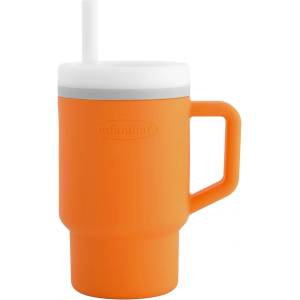 Infantino Силиконова чаша със сламка Infantino, 270 ml, Оранжева (IN308029)