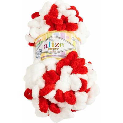 BELLATEX Puffy color 100 g - 6574 biela, červená