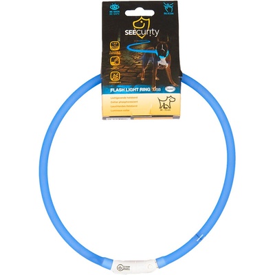 Duvo Plus - Светещ USB нашийник за кучета, 70 см. - син
