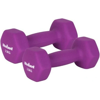 Rebel RBA-2330-2.5 Liatinové neoprénové HEX činky 2 x 2,5 kg