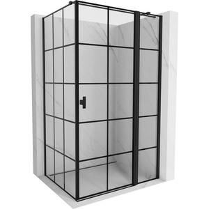 Mexen Mist T душ кабина, еднокрила, дясна, 70 x 100 см, черни решетки, черна - 8A4T-070-100-70-77-P (8A4T-070-100-70-77-P)