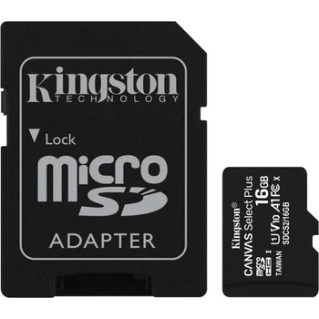 Kingston microSDHC Canvas Select Plus 16GB C10/A1 SDCS2/16GB-2P1A