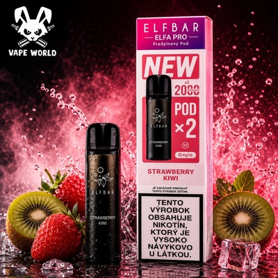 ElfBar Elfa Pro cartridge Strawberry Kiwi 2 x 2 ml 20 mg