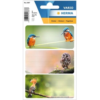 Herma Самозалепващи се етикети Птици, ученически, 9 броя (1540100168)
