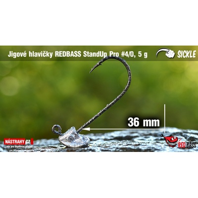 NASTRAHY.cz Neváznoucí jigová hlavička REDBASS StandUp Pro Sickle #4/0 36 mm 5 g 5 ks