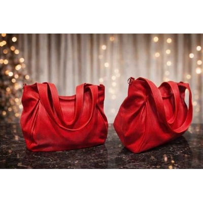 Max Original Leather Dámska kožená kabelka red 5