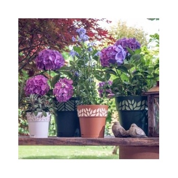 Image 1 of Stefanplast - Саксия с подложка Cloe, 25 см - Графит (94103)