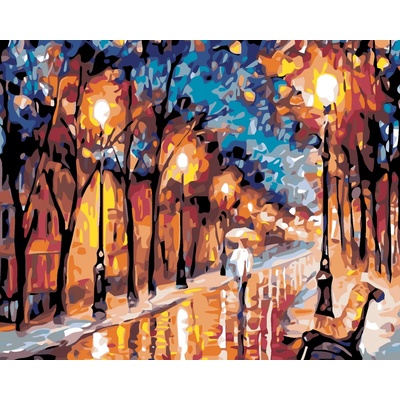 zuty Malování podle čísel Večerní ulice 100 x 80 cm vypnuté plátno na rám