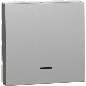 Schneider Electric SE Двуполюсен ключ 32А с индикатор 2 мод. цвят Алуминий Unica - NU323230S (NU323230S)