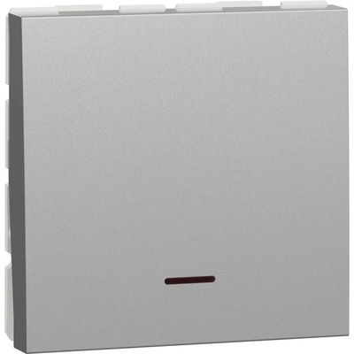 Schneider Electric SE Двуполюсен ключ 32А с индикатор 2 мод. цвят Алуминий Unica - NU323230S (NU323230S)