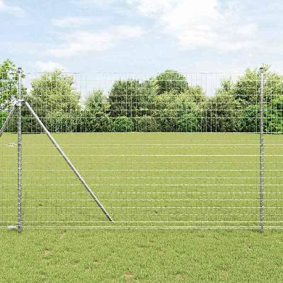 OMAXI Fixační zemní stojan pro Euro oplocení 10 x 1,5 m Stříbrná 238191