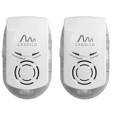 Gardigo Германия Комплект 2 бр. Gardigo "PLUS" за 2х 230 кв. м. Комбиниран ултразвук и електромагнитен уред против мишки, плъхове и пълзящи насекоми за къща или апартамент (62323-2-10)