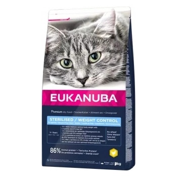 EUKANUBA Cat - Пълноценна и балансирана храна за кастрирани котки и котки с наднормено тегло, 2 кг