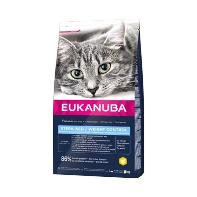 EUKANUBA Cat - Пълноценна и балансирана храна за кастрирани котки и котки с наднормено тегло, 2 кг