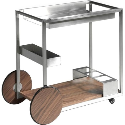 Ořechový kovový servírovací vozík Angel Cerdá No. 3116 91 x 38 cm