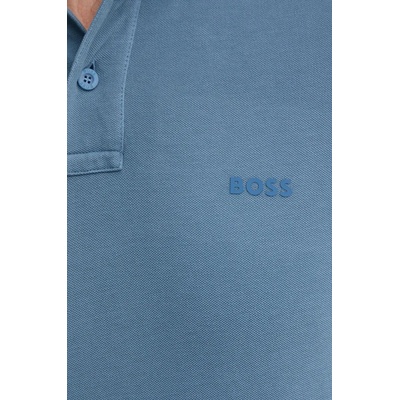 BOSS Orange Памучна тениска с яка Boss Orange в синьо с изчистен дизайн 50507813 (50507813)