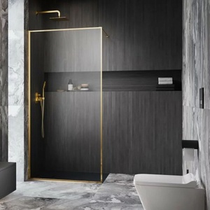 Radaway Параван за душ кабина Radaway Modo F II, гланцово-прозрачен, златист, 145 см, закалено стъкло 8 мм (10409145-09-01)