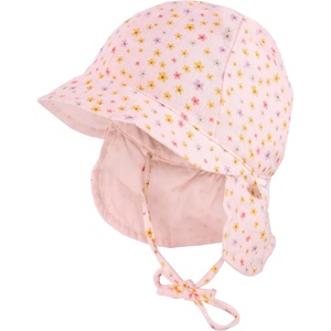 maximo Шапка с козирка maximo Baby's Peak Cap with Tie + Muslin Neck Protector Cap - Muschelrosa / Blümchen - размер 45 cm (904-6332-0612)