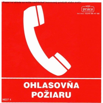 Piktogram ohlasovňa požiaru 14x14