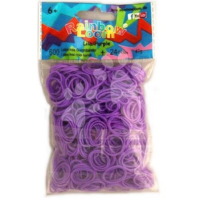 Gumičky Lila Rainbow Loom 600 kusů světle fialové